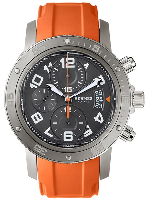 hermes clipper orange watch|035437WW00 Hermes Clipper Chrono Automatic Maxi 44mm .